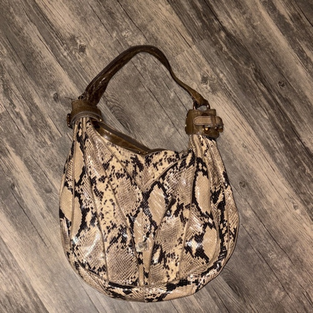 Y2K style chunky KOOBA Python Snakeskin leather bag -